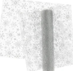 Unique Living decofabric Ice Star zilver 28 x 300 cm
