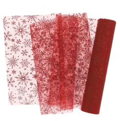 Unique Living decofabric Ice Star rood 28 x 300 cm