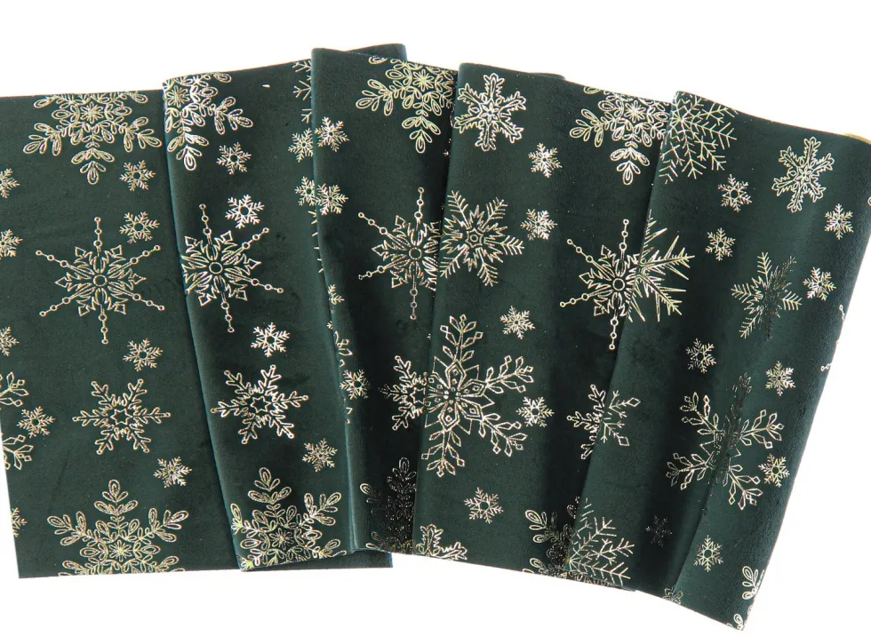 Unique Living decofabric Ice Crystal groen 28 x 300 cm