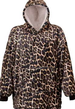 Unique Living hoodie Emma beige / bruin luipaard onesize