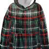 Unique Living hoodie Manon groen ruit onesize