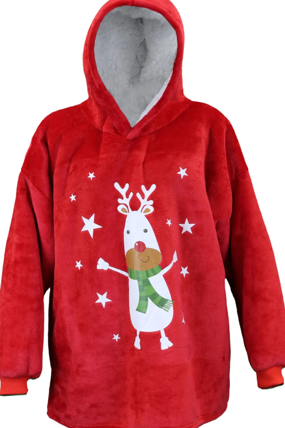 Unique Living hoodie Manon rood rendier onesize