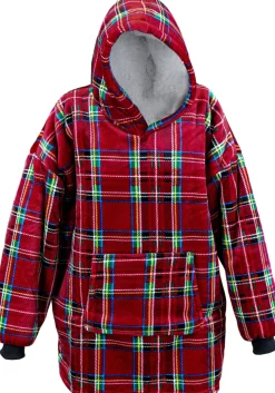 Unique Living hoodie Manon rood ruit onesize