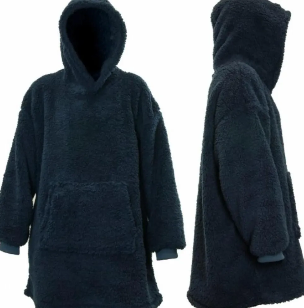 Unique Living hoodie Teddy blauw onesize