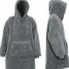 Unique Living hoodie Teddy donkergrijs onesize