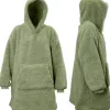 Unique living hoodie Teddy groen oversized onesize