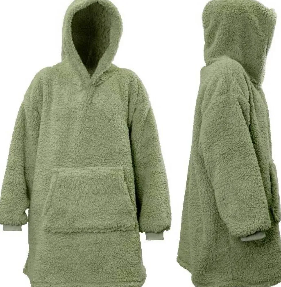 Unique living hoodie Teddy groen oversized onesize