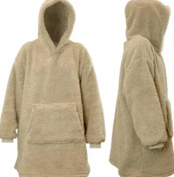 Unique Living hoodie Teddy grijs onesize
