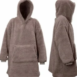 Unique living hoodie Teddy taupe oversized onesize