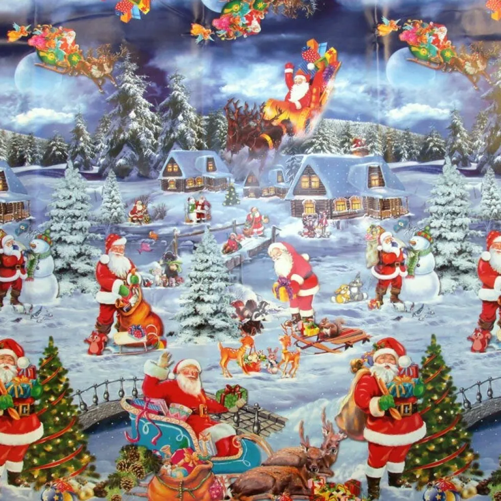 Unique Living kersttafelzeil Decor BRD kerstman 140 x 2000 cm