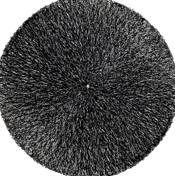 Unique Living placemat Ciara zwart D 38 cm