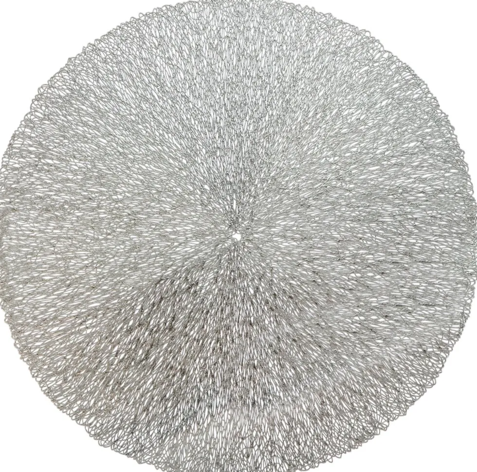 Unique Living placemat Ciara zilver D 38 cm