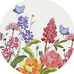 Unique Living placemat Fayza bloemen wit D 38 cm