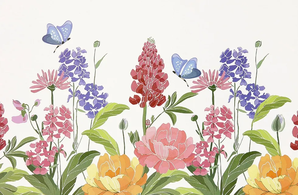 Unique Living placemat Fayza bloemen wit 44 x 29 cm