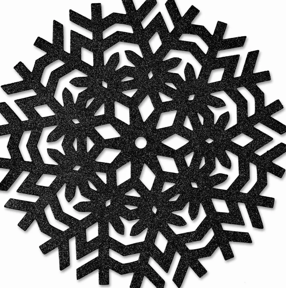 Unique living placemat Ice zwart D 38 H 38 cm