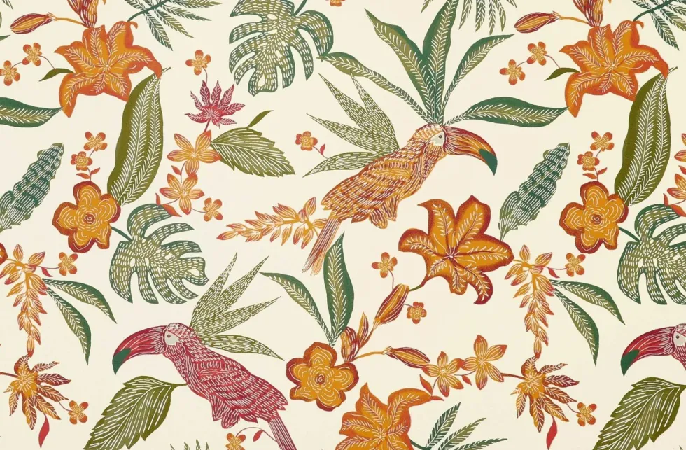 Unique Living placemat Summer kaketoe crème 44 x 29 cm