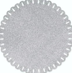 Unique Living placemat Xmas Tree zilver D 38 cm