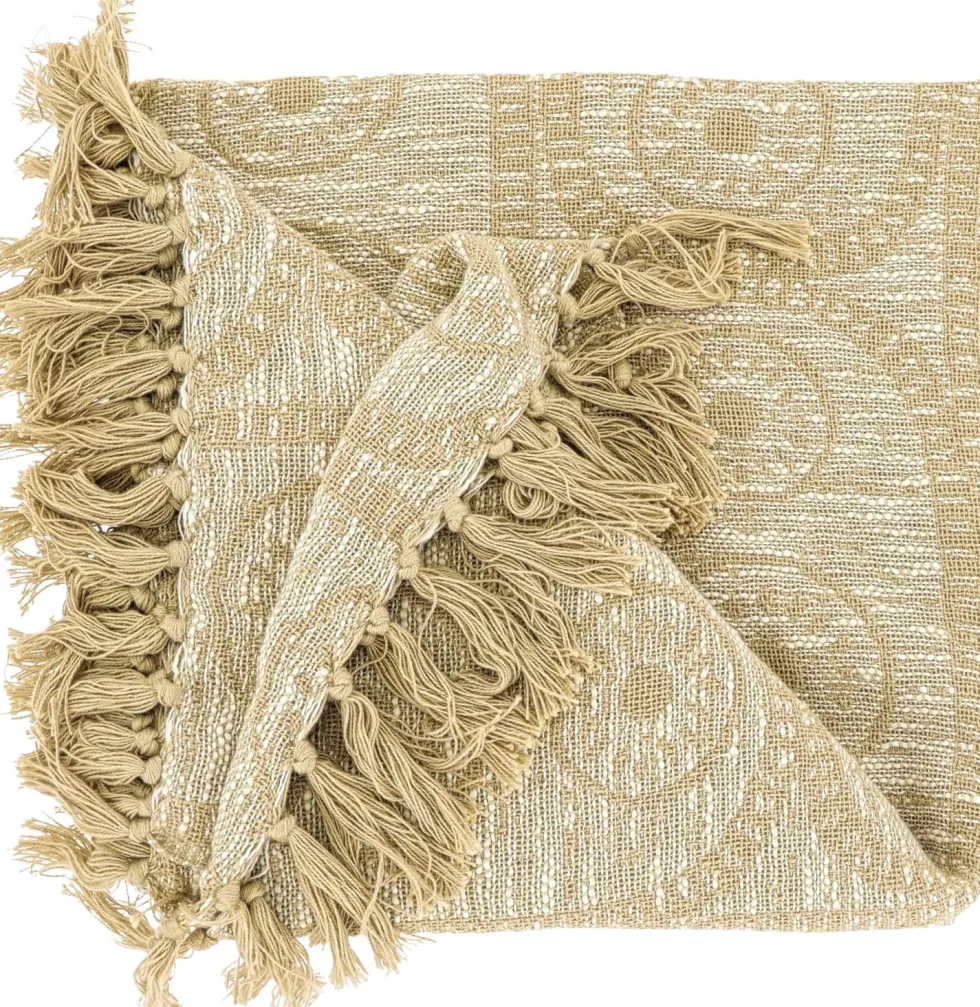 Unique Living plaid Bruni beige 125 x 150 cm