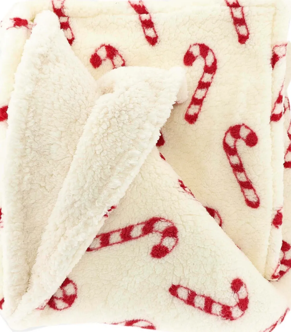 Unique Living plaid Candy Cane crème 150 x 200 x 10 cm