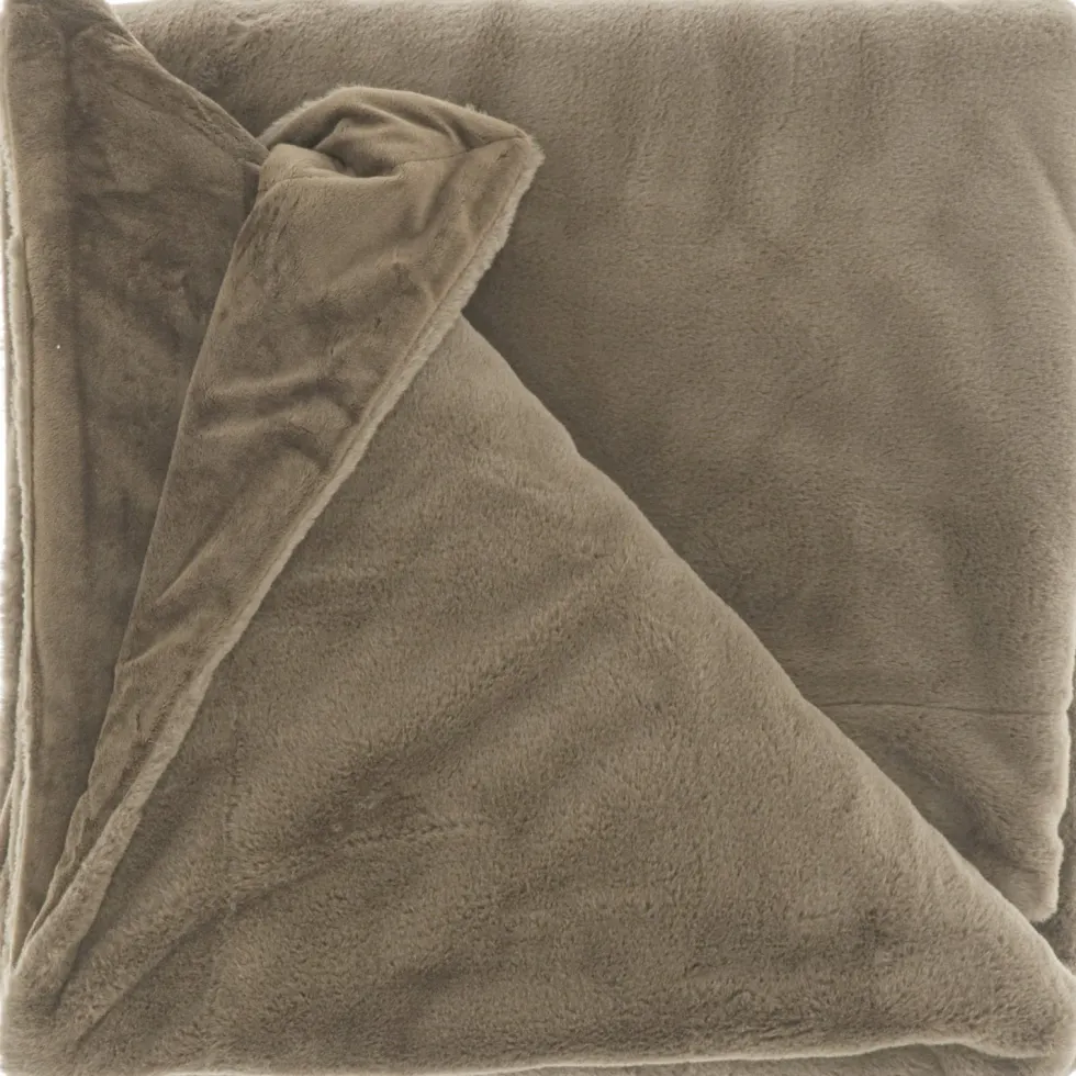 Unique Living plaid Klaas taupe 200 x 150 cm
