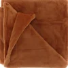 Unique Living plaid Klaas terracotta 150 x 200 cm