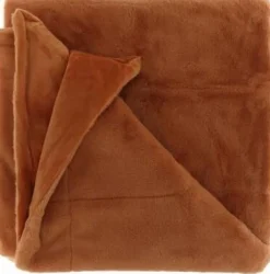Unique Living plaid Klaas terracotta 150 x 200 cm