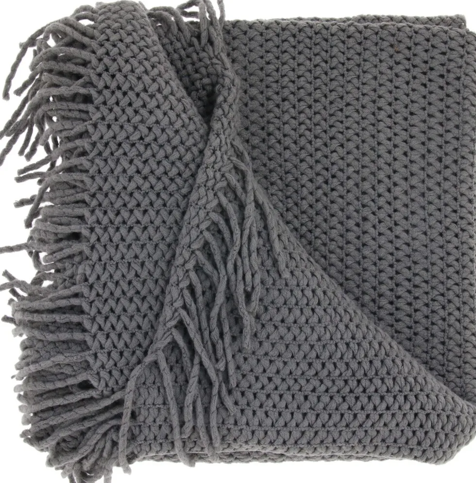Unique Living plaid Kos grijs 127 x 152 cm