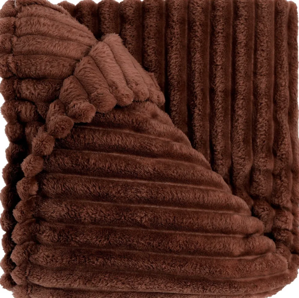 Unique Living plaid Lex warm donkerbruin 150 x 200 cm