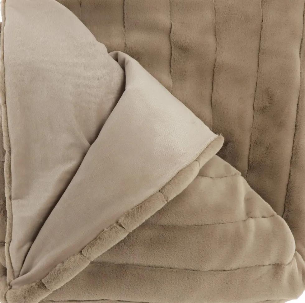 Unique Living plaid Norah taupe 200 x 150 cm