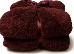 Unique Living plaid Teddy bordeauxrood 150 x 200 x 10 cm