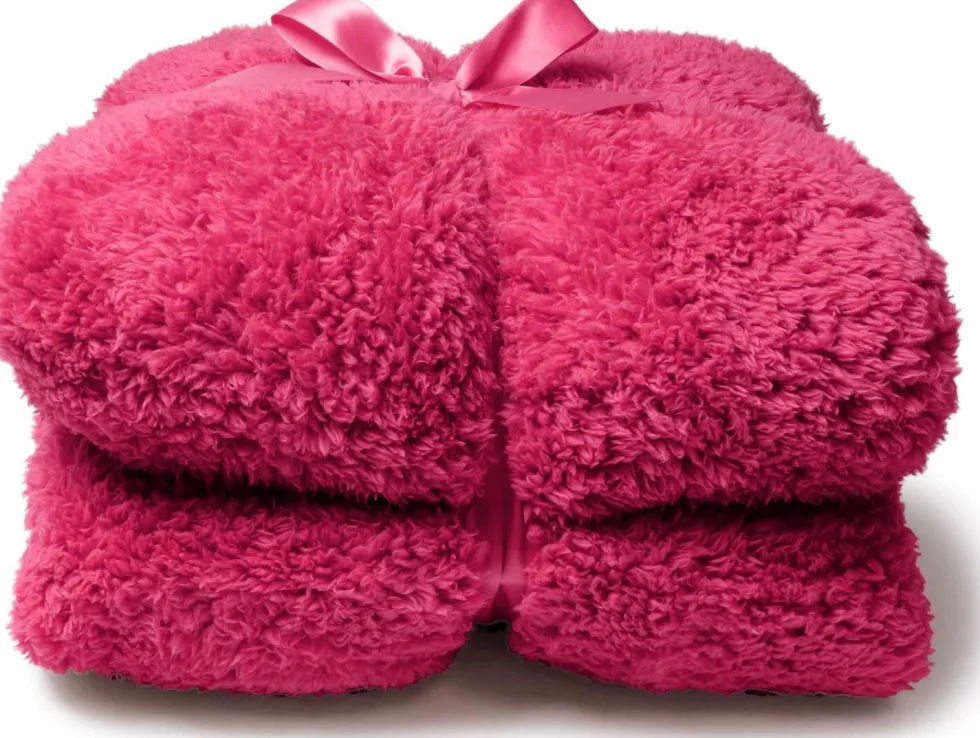 Unique Living plaid Teddy fuchsia 150 x 200 cm