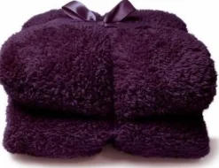Unique Living plaid Teddy paars 150 x 200 cm