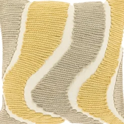 Unique Living sierkussen Charly grijs / geel 45 x 45 cm