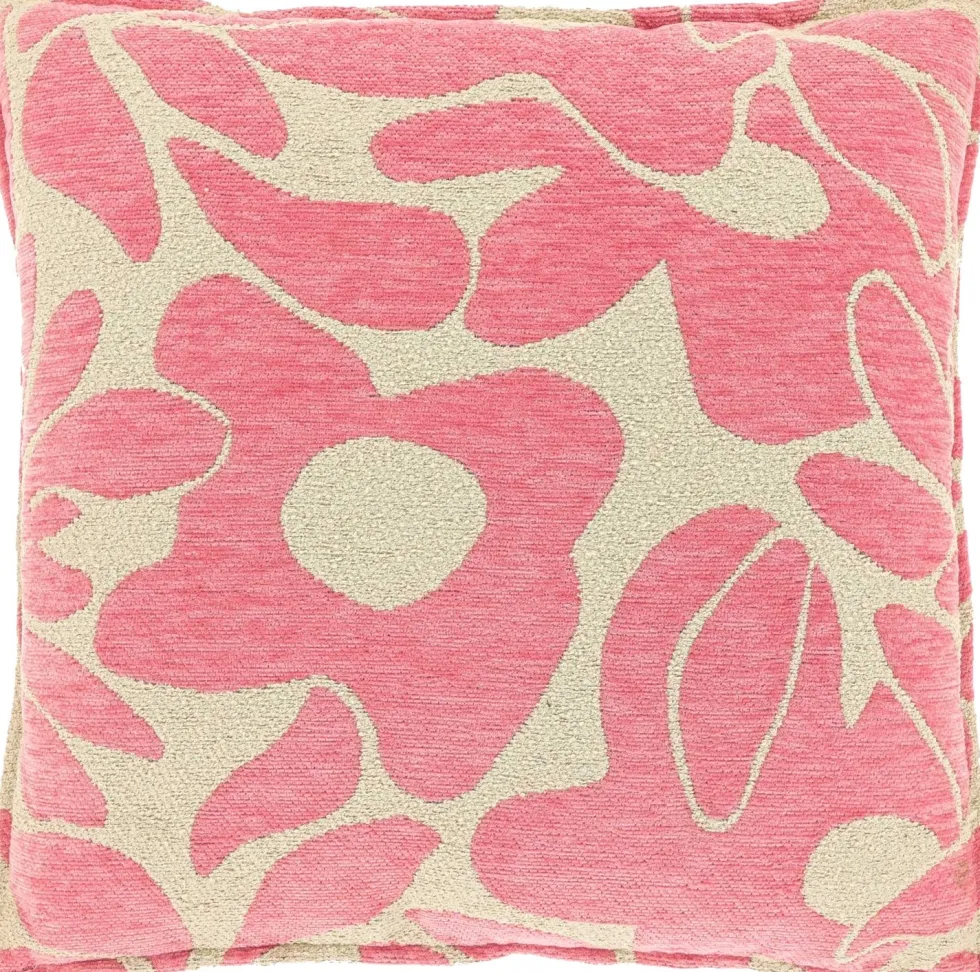 Unique Living sierkussen Lies roze / crème 45 x 45 cm