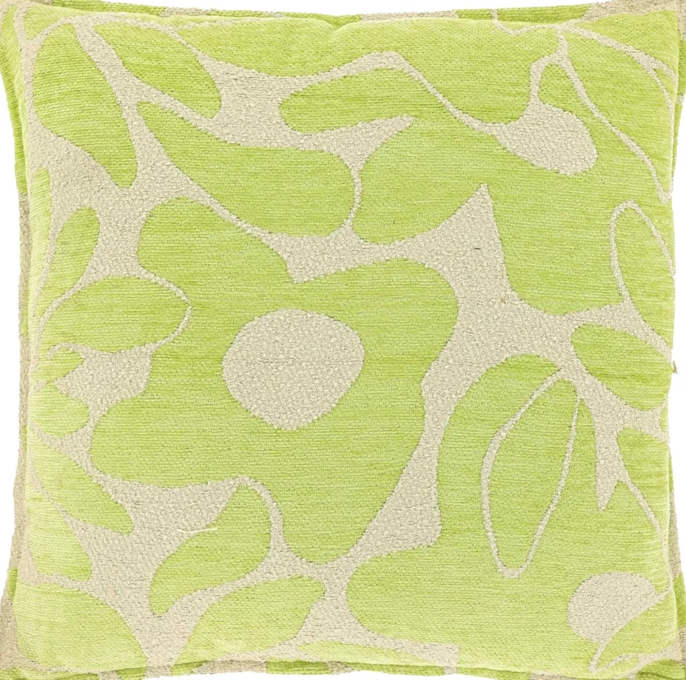 Unique Living sierkussen Lies groen / crème 45 x 45 cm