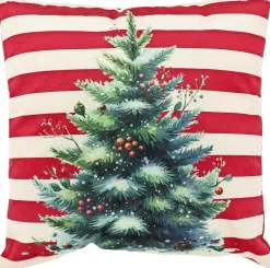 Unique Living sierkussen Lucy kerstboom rood 45 x 45 x 10 cm