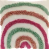 Unique Living sierkussen Ricca wit / roze / groen 45 x 45 cm