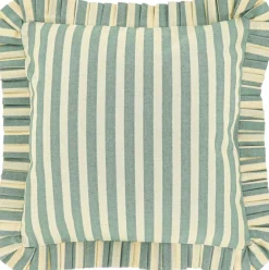 Unique Living sierkussen Ruth blauw / wit 45 x 45 cm