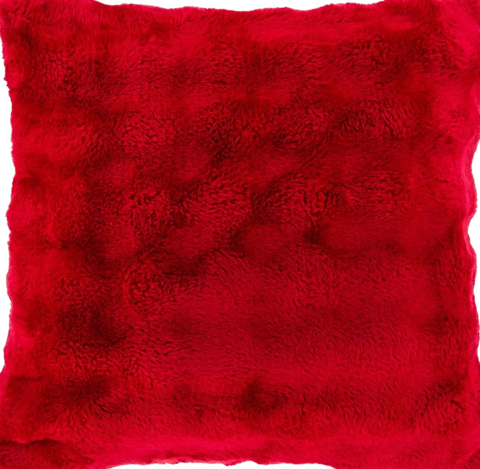 Unique Living sierkussen Tina pluche rood 45 x 45 cm