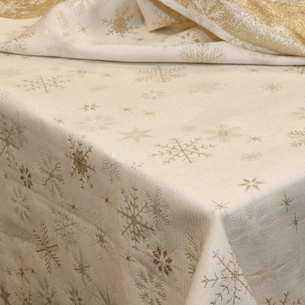 Unique Living tafelkleed Crystal goud 140 x 200 cm