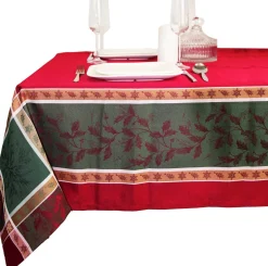 Unique Living tafelkleed Oliver rood / groen 150 x 300 cm