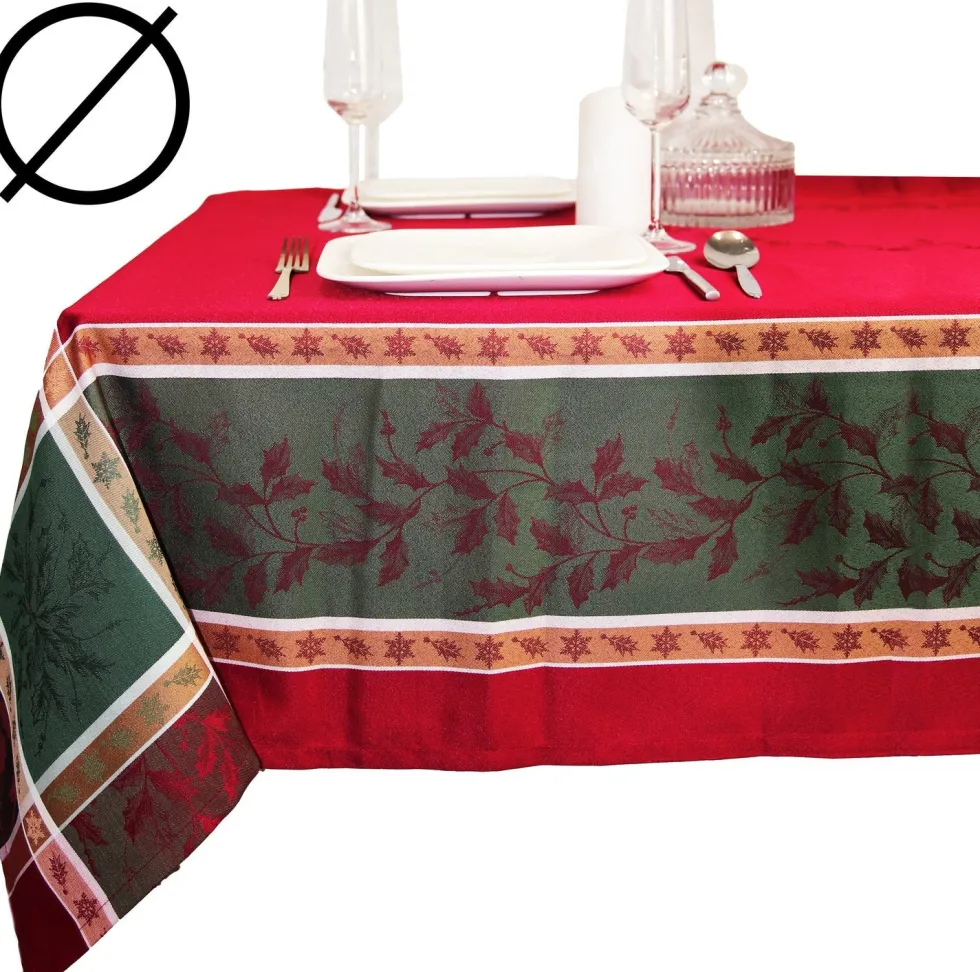 Unique Living tafelkleed Oliver rood / groen D 180 cm