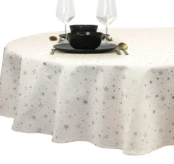 Unique Living tafelkleed Quin crème D 170 cm