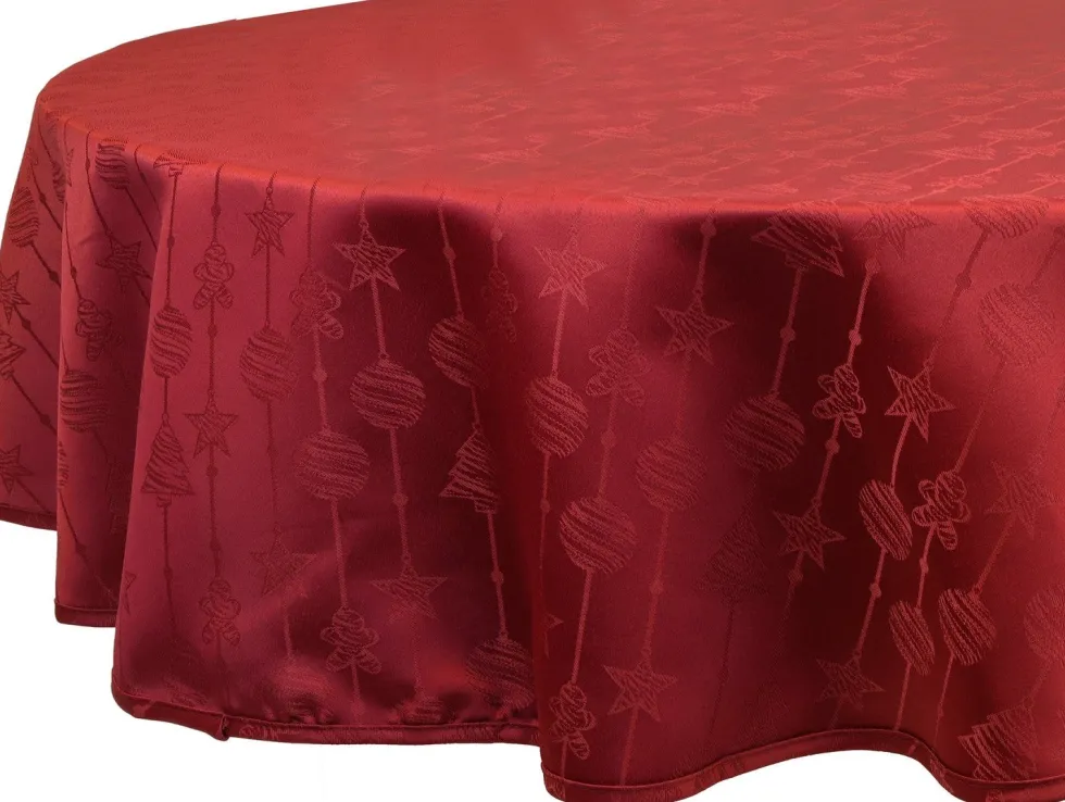 Unique Living tafelkleed Raula rood D 180 cm