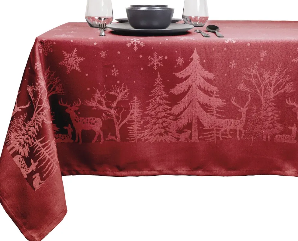 Unique Living tafelkleed Rody rood 150 x 250 cm