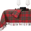 Unique Living tafelkleed Tartan rood 150 x 250 cm