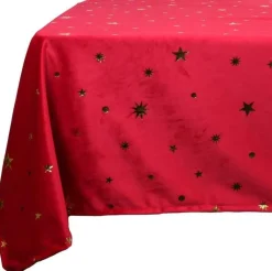 Unique living tafelkleed Xmas night rood D 160 cm