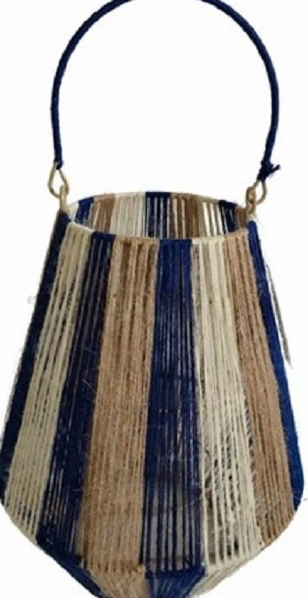 Van der Leeden windlicht Kori blauw / naturel D 26 H 30 cm