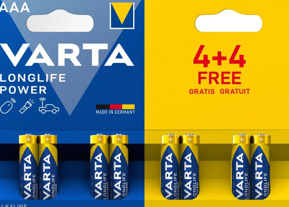 Varta AAA batterij Longlife Power 8 stuks