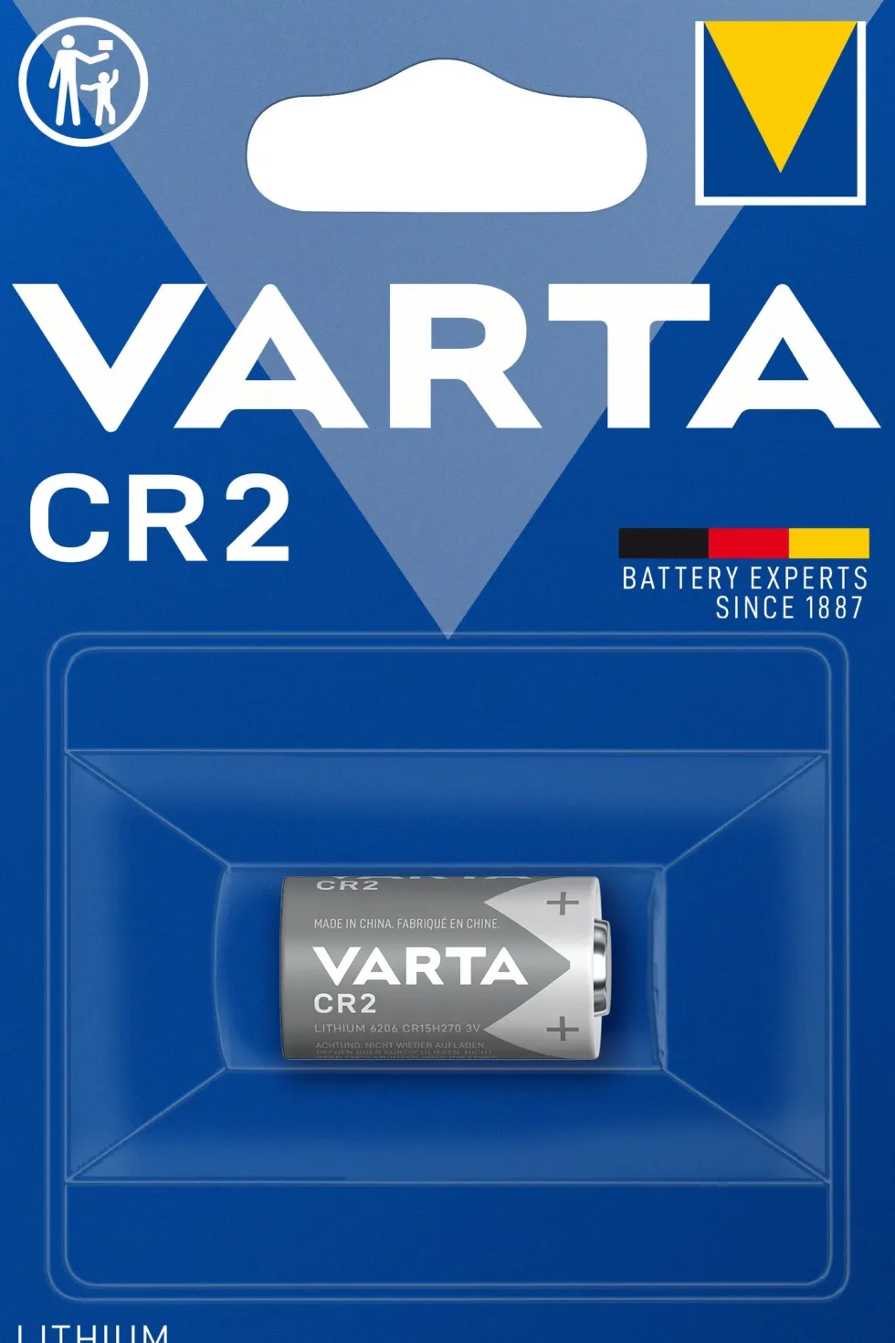 Varta CR2 knoopcel batterij Lithium Cylindrical 3V